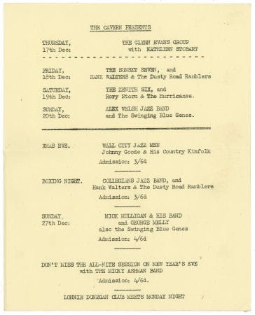 Johnny Guitar Cavern Club Handbill